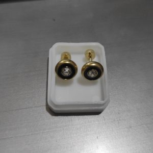 Pack Of 2 Silver And Black Zircon Earrings studs tops Unisex