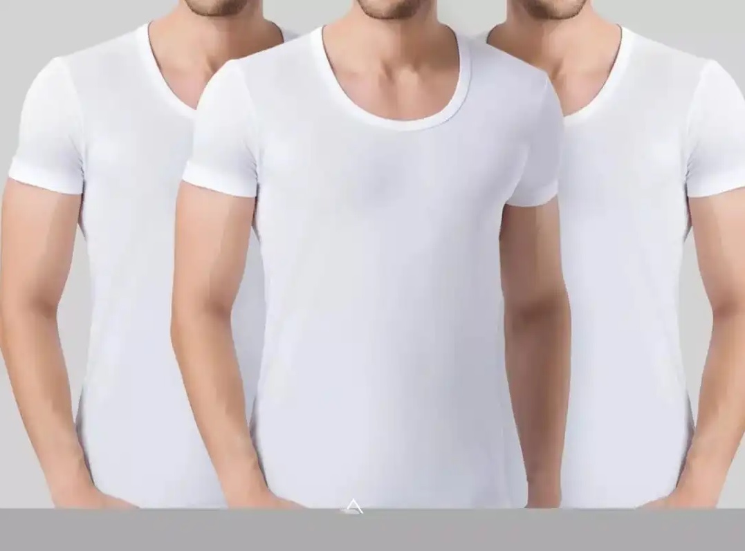 Pack of 6 Men's White Vest Bazoo (Banyan) Half Sleeves- Original Cotton Vest -Inner wear