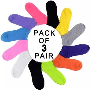 3 Pairs Cotton Ankle Socks For Men Women - Random colors