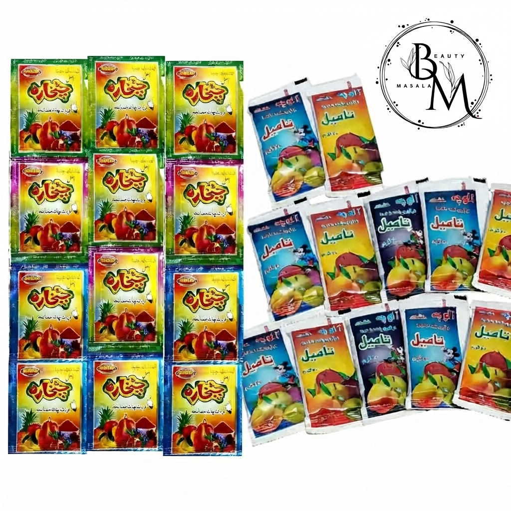20 Pcs Combo Deal - 10 Tamil Alocha Imli Sauce + 10 Chatkhara Churan Chat Masala
