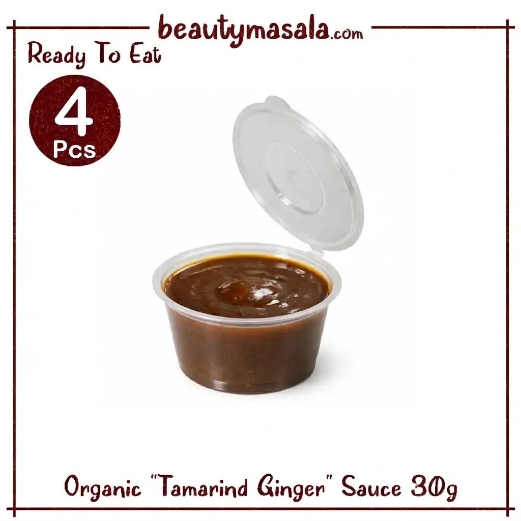 4 Pcs Set - Organic Lavashak Tamarind Ginger Sauce 30g | Imli & Adrak Chutney Paste